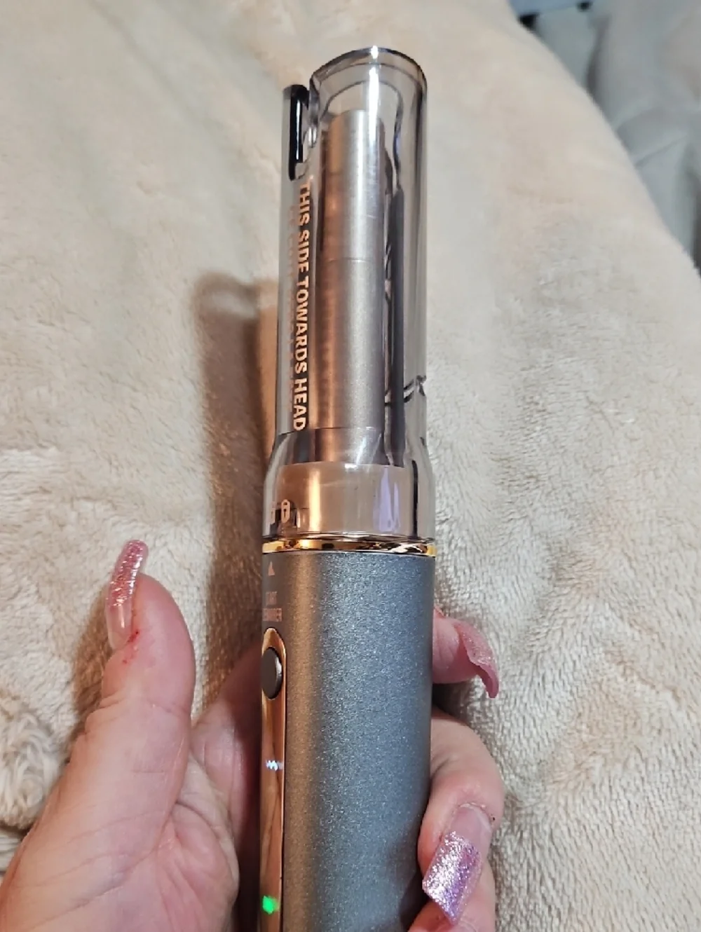 Curl Secret Cordless Curling Wand in Metallic Gold and Silver-Tone - Picture 4 of 9